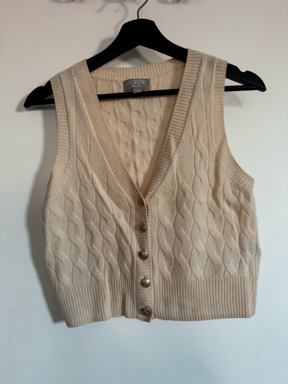 J. Crew Cashmere V-Neck Button Front Sweater